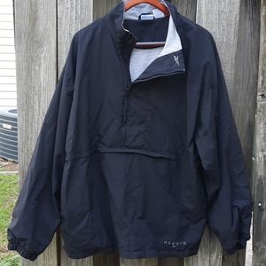 Reebok Men's Windbreaker Pullover Lined Jacket,  XL Black Front Zipper Pockets